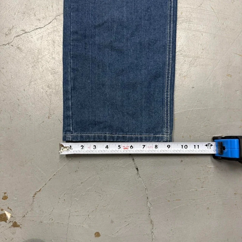 AKADEMIKS Vintage Blue Faded‎ Baggy Crazy Y2K Denim Wide Leg Jeans 36 x 33